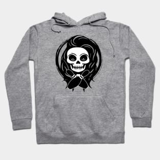 Female Bowling Skull and Bowling Pins Hoodie